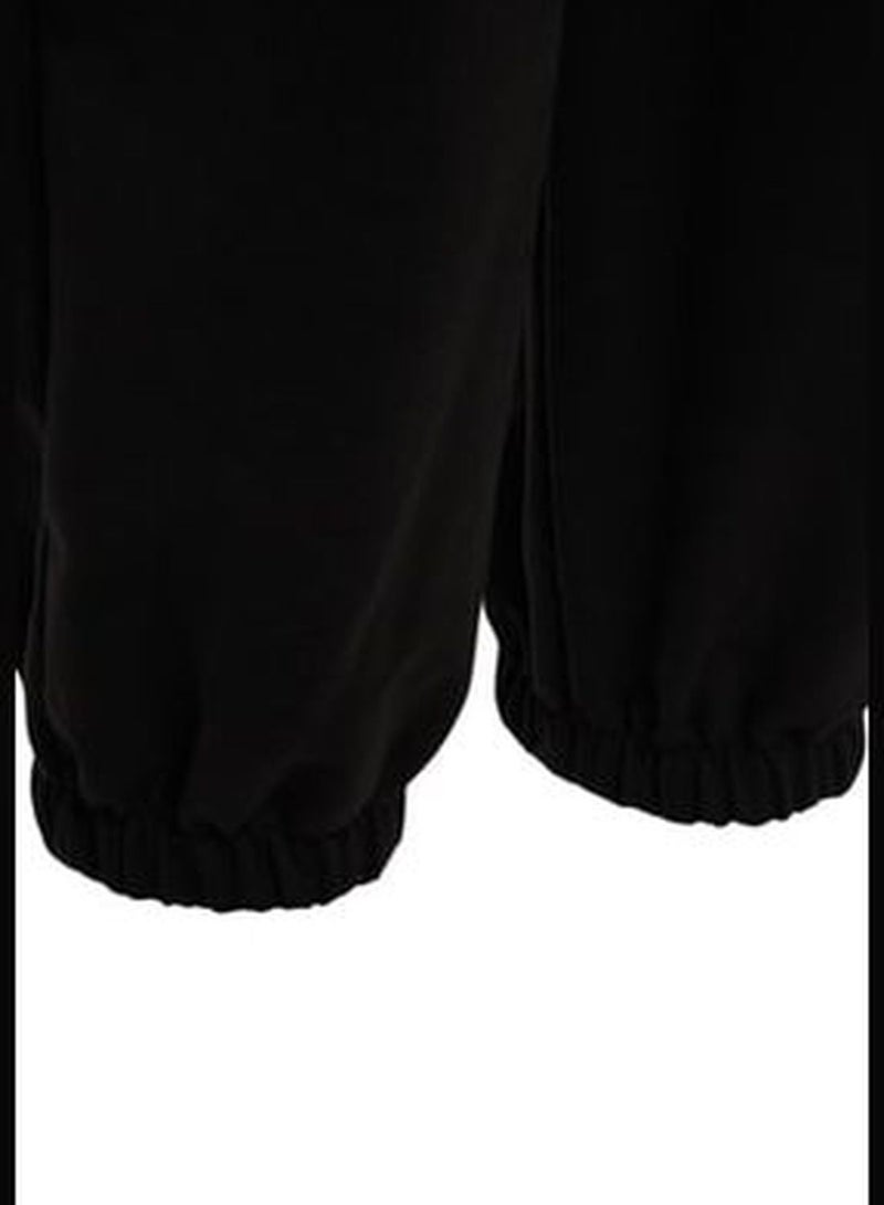Black Jogger Elastic Knitted Sweatpants