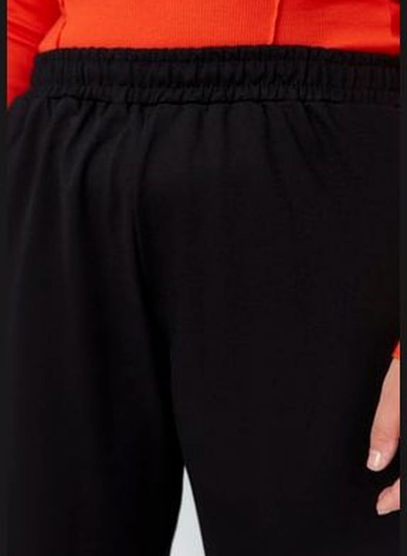 Black Loose Jogger Slim Knitted Sweatpants With Elastic Legs TBBAW23AJ00002