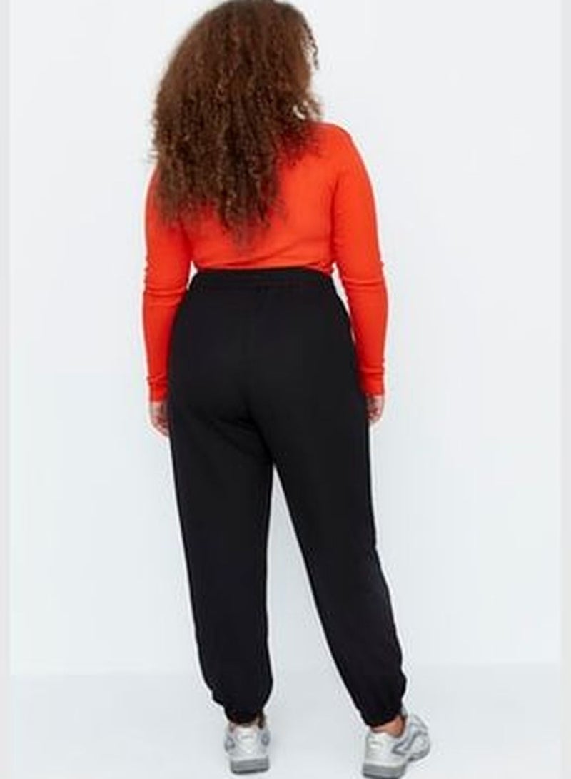 Black Loose Jogger Slim Knitted Sweatpants With Elastic Legs TBBAW23AJ00002