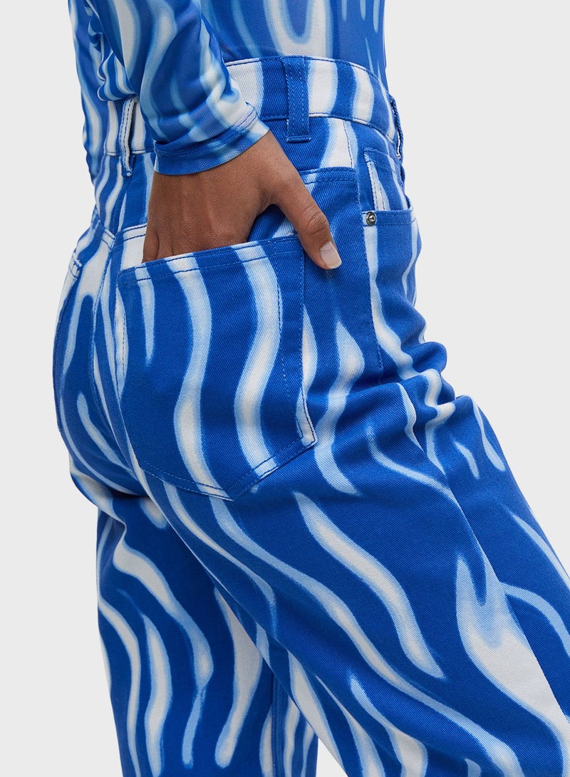 Printed Wide Leg Pants