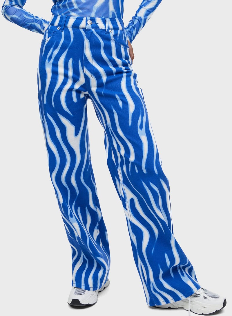 Printed Wide Leg Pants