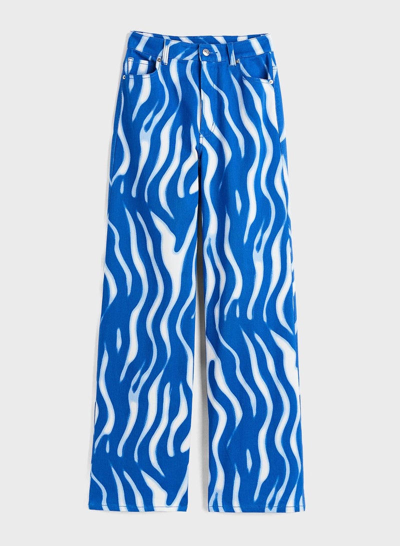 Printed Wide Leg Pants