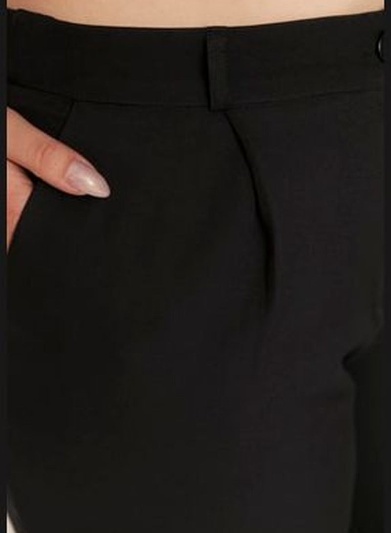 Black Wide Leg Woven Trousers TBBAW23AR00007