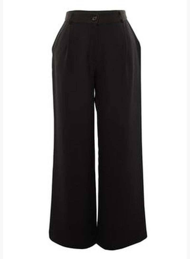 Black Wide Leg Woven Trousers TBBAW23AR00007