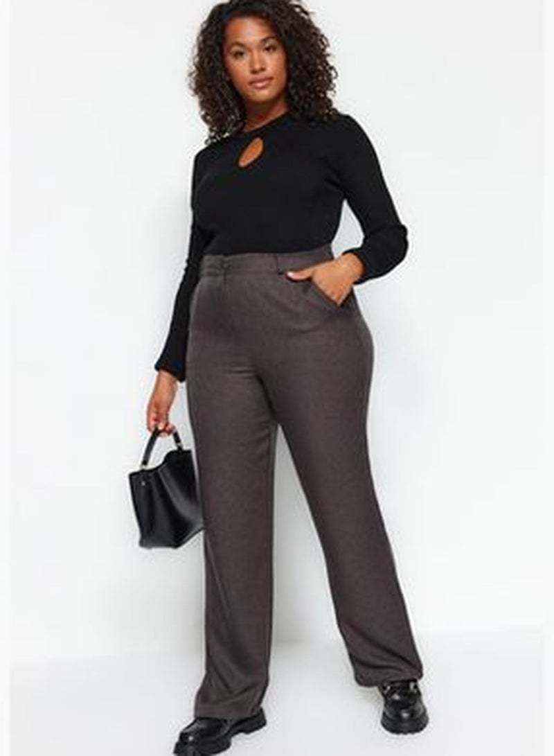 Anthracite Textured Fabric Woven Trousers TBBAW24AR00011
