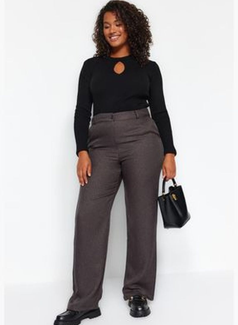 Anthracite Textured Fabric Woven Trousers TBBAW24AR00011