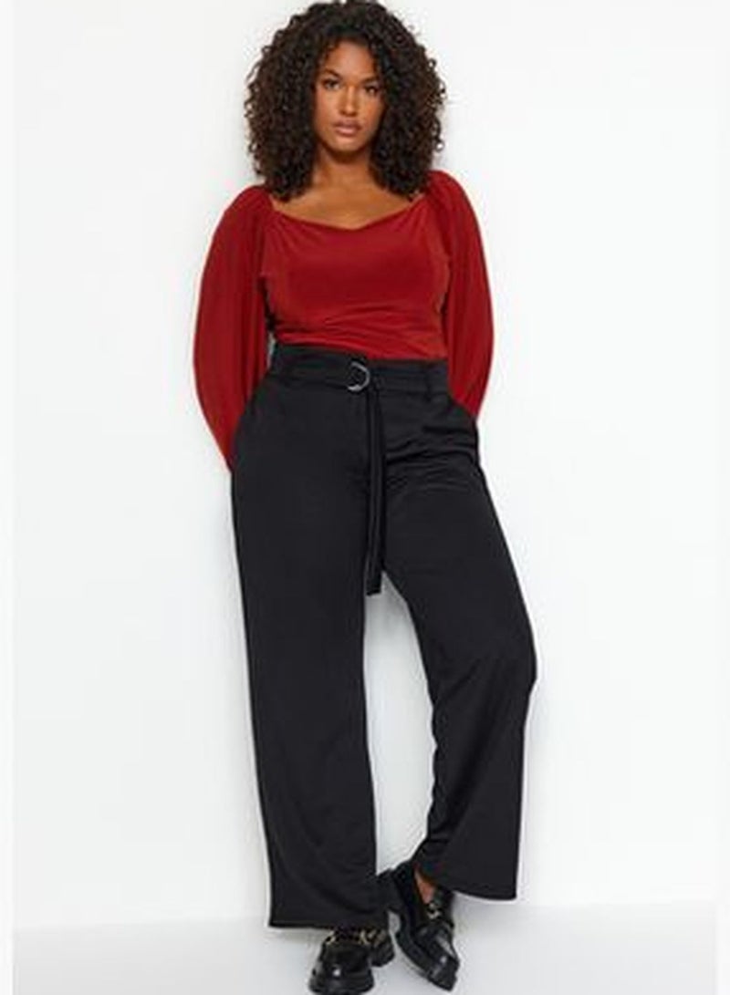 Black Belt Detailed Trousers