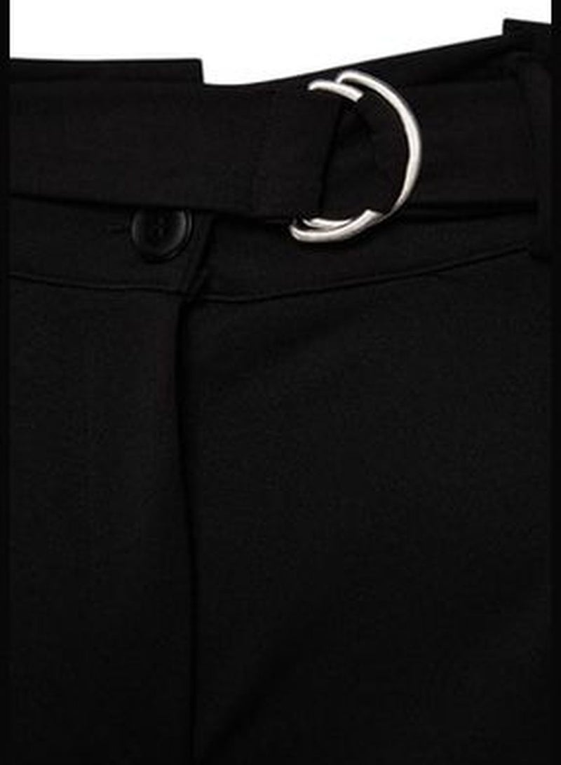 Black Belt Detailed Trousers