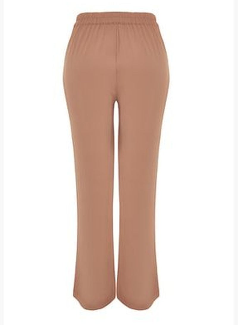 Mink High Waist Pleated Woven Trousers TBBSS22PL0448