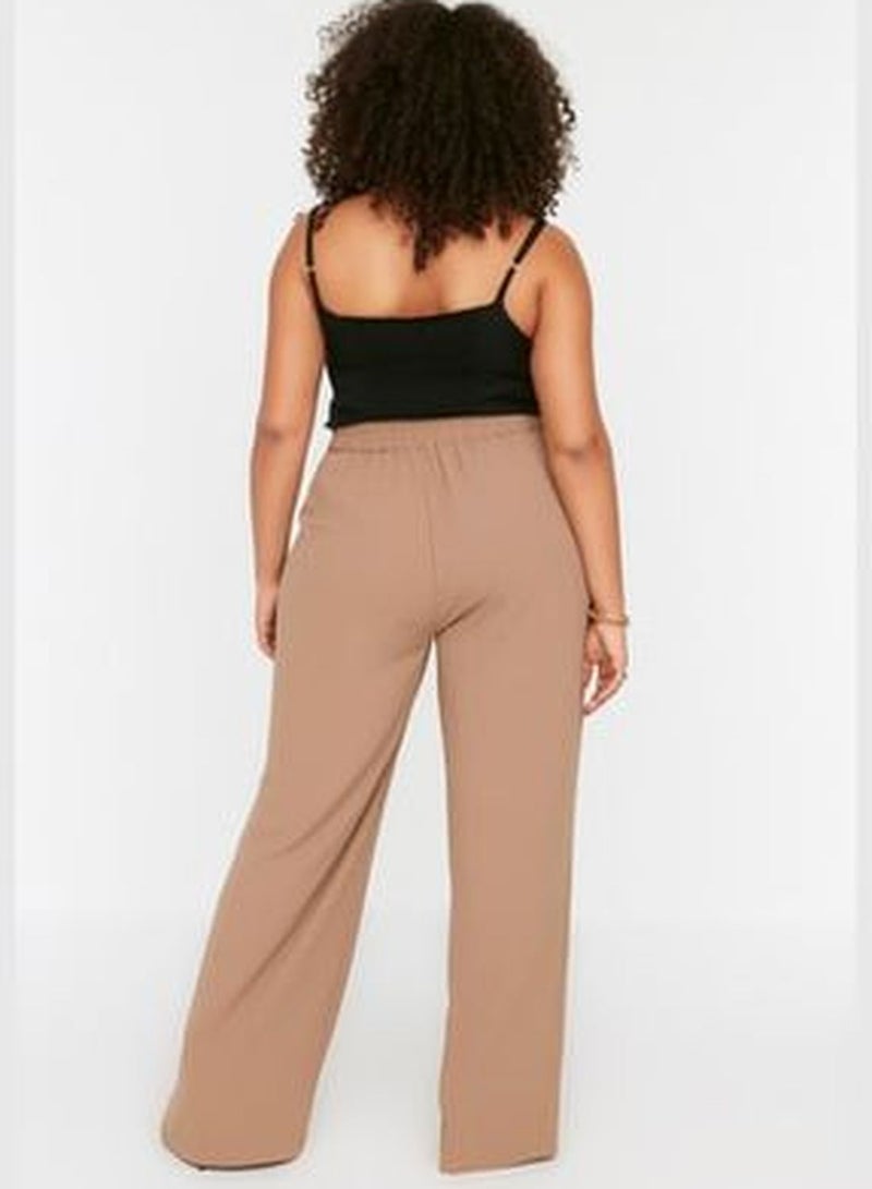 Mink High Waist Pleated Woven Trousers TBBSS22PL0448