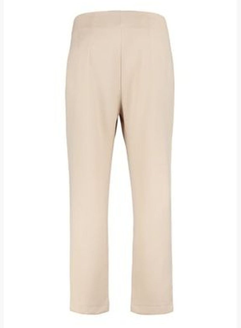 Beige Cigarette Woven Trousers TBBAW23AR00015