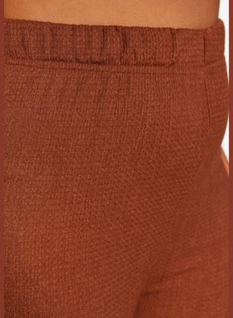 Brown Knitted Pants TBBSS22PL0416