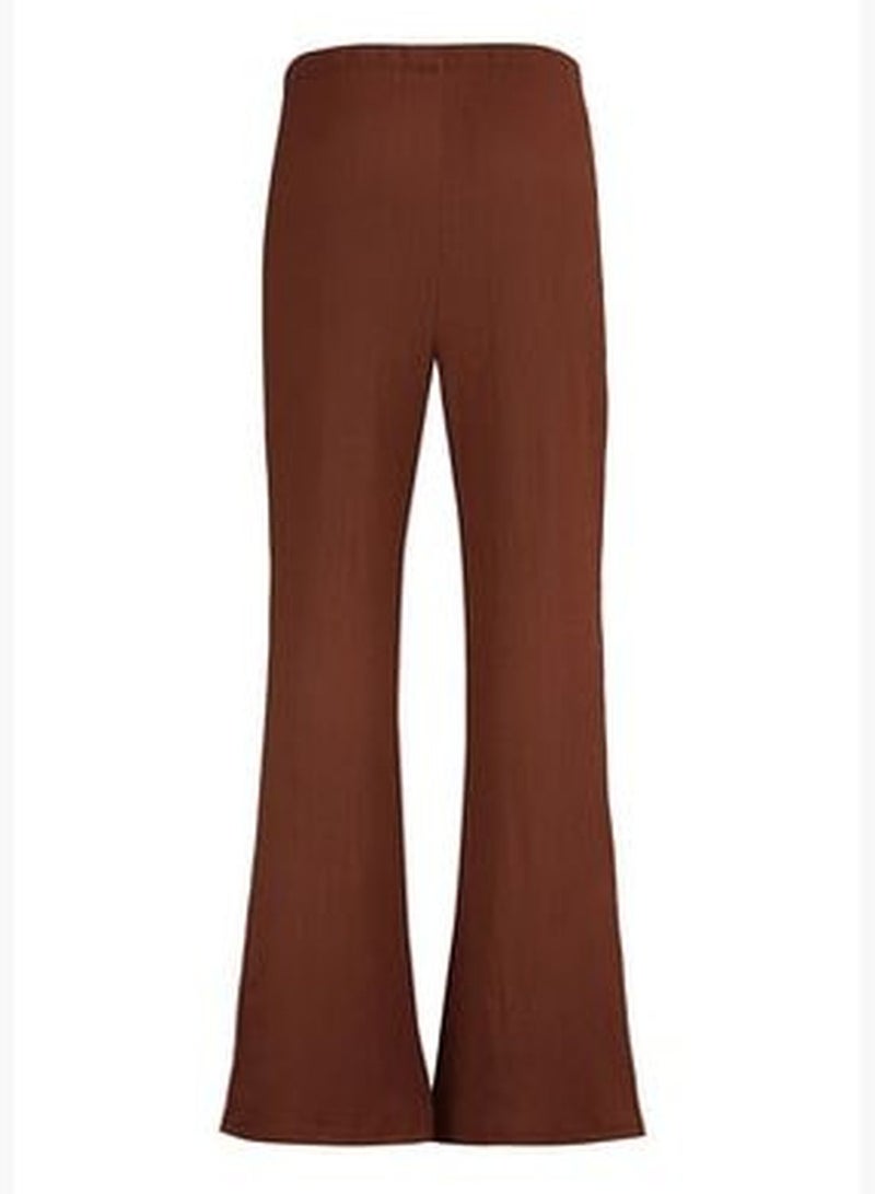 Brown Knitted Pants TBBSS22PL0416