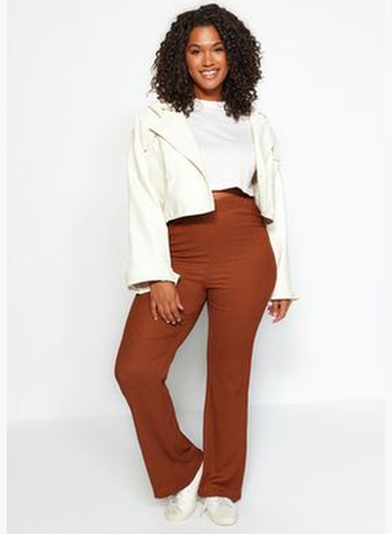 Brown Knitted Pants TBBSS22PL0416