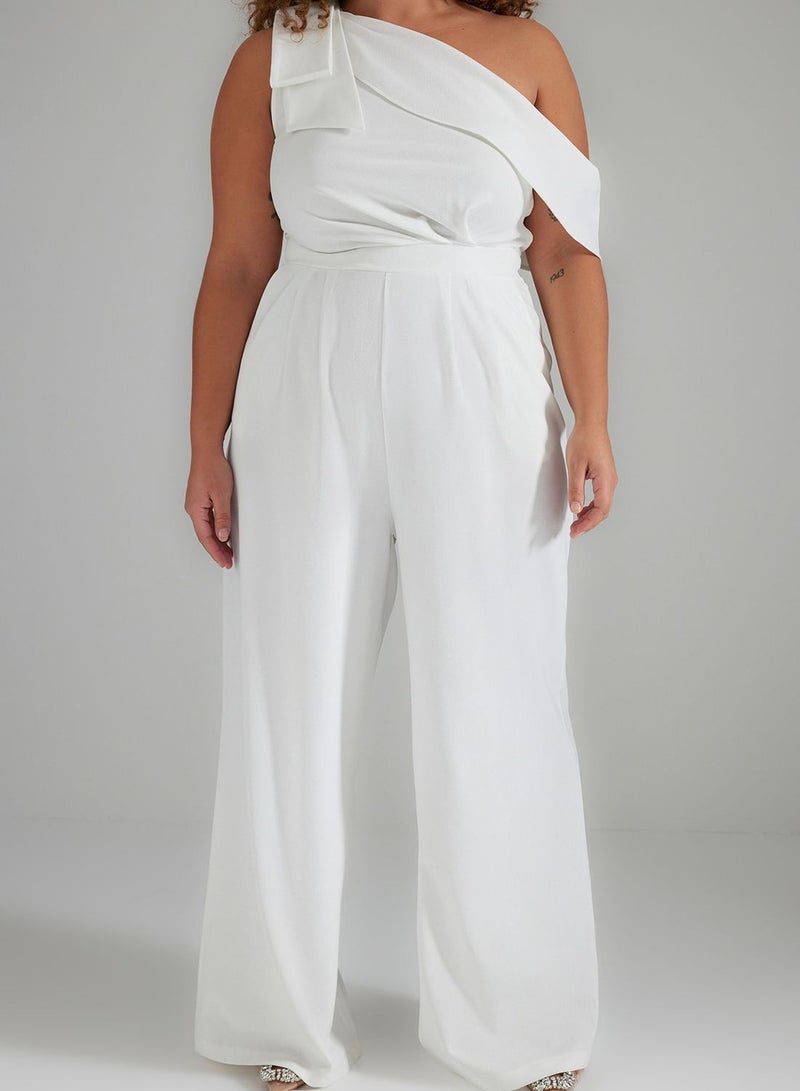 One Shoulder Wide Leg Jumpsuit