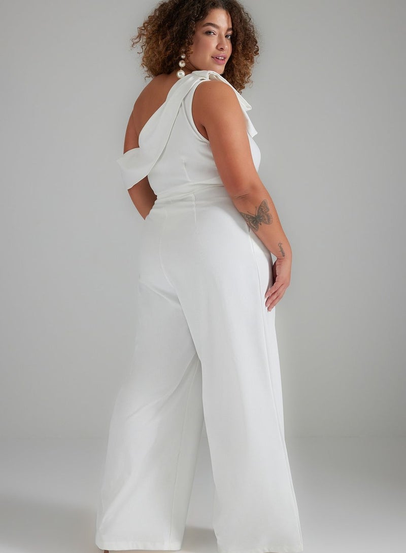 One Shoulder Wide Leg Jumpsuit