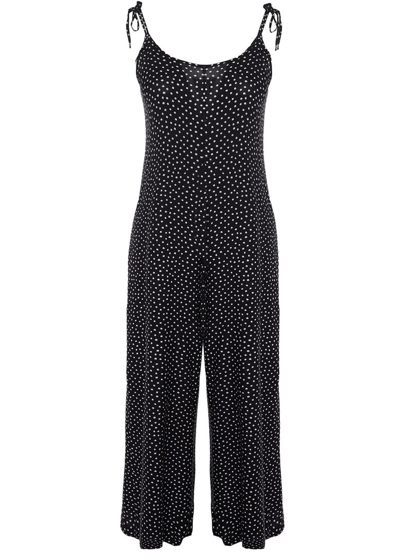 Printed Strappy Wide Leg Jumpsuit