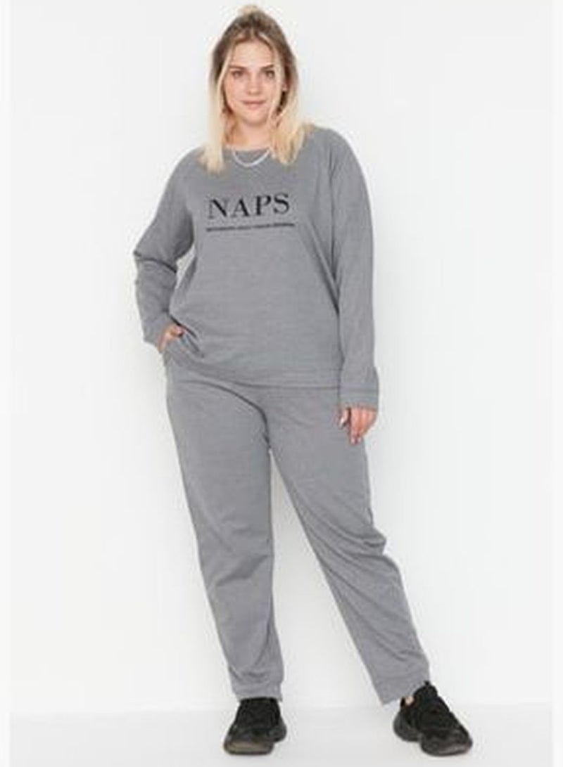 Gray Knitted Pajamas Set