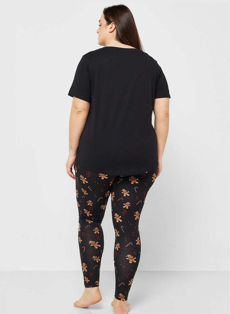 Printed T-Shirt & Legging Set