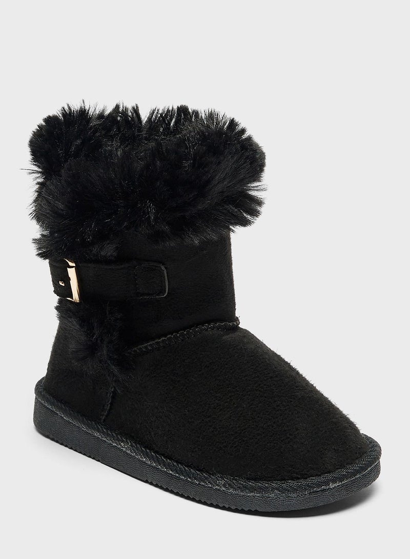 Kids Faux Fur Ankle Boots