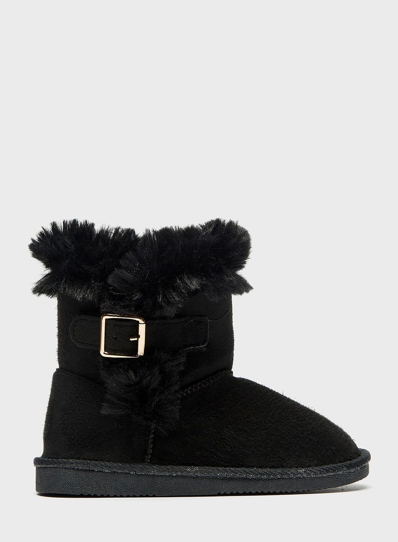 Kids Faux Fur Ankle Boots