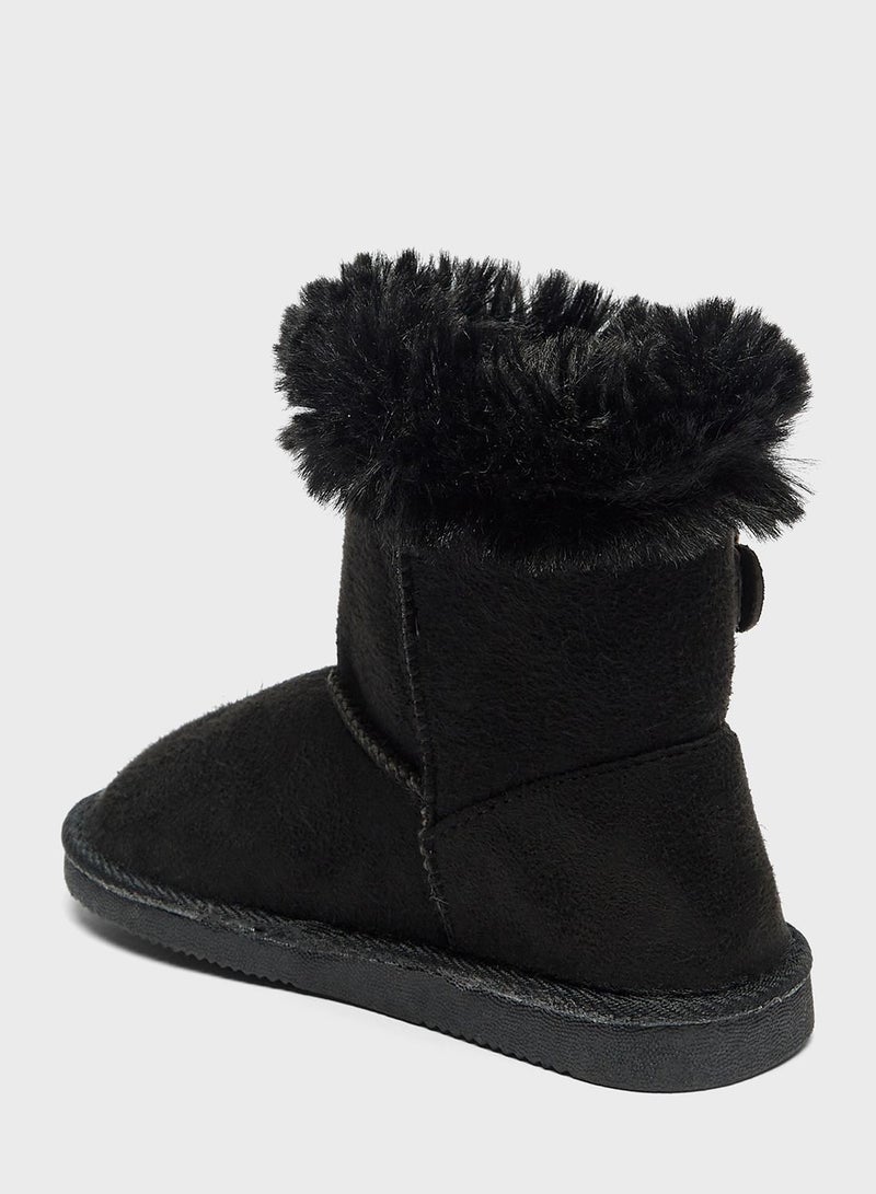 Kids Faux Fur Ankle Boots