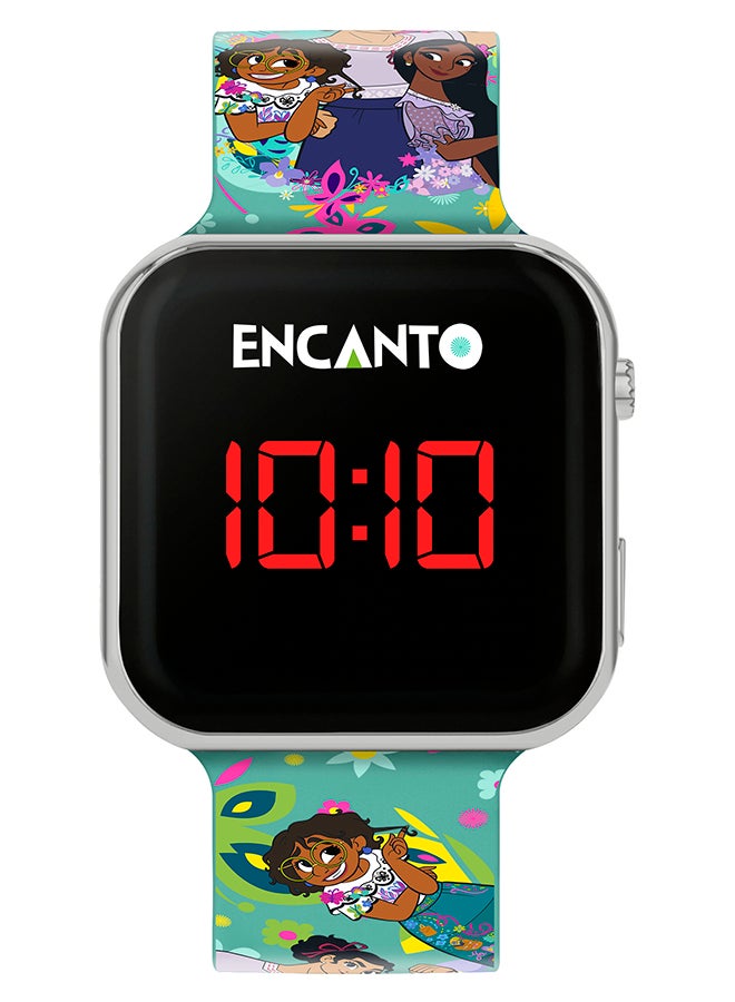 Girl's Digital Square Shape Silicone Wrist Watch ENC4022 - 35 Mm