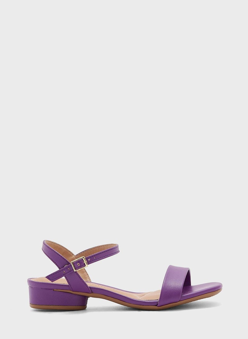 Thea Ankle Strap Low Heel Sandals