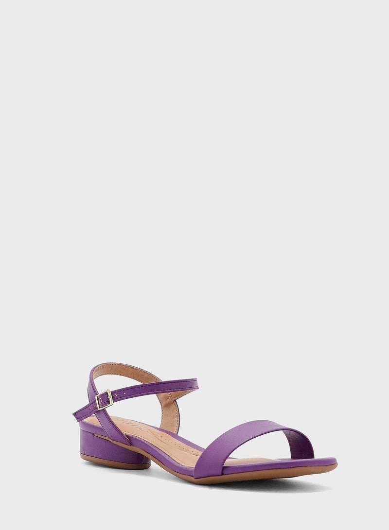 Thea Ankle Strap Low Heel Sandals