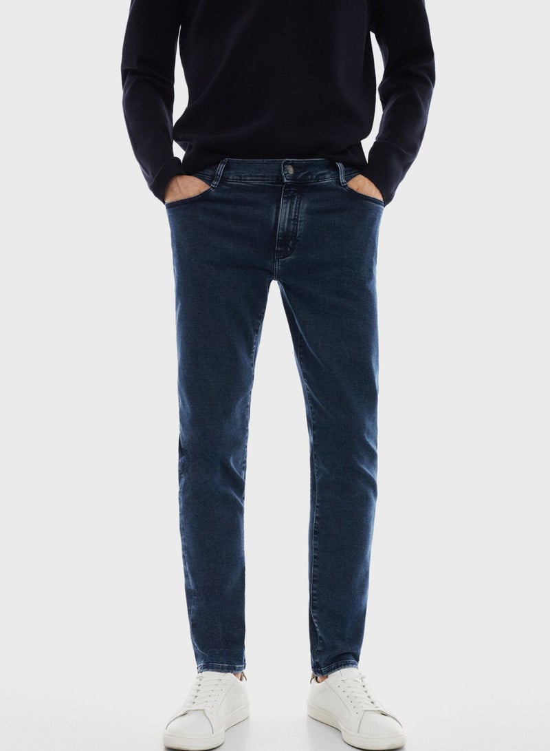 Casual Slim Fit Rinse Wash Jeans