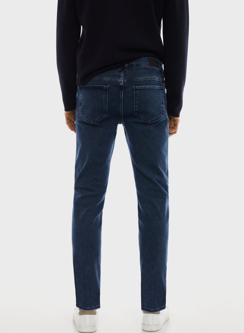 Casual Slim Fit Rinse Wash Jeans