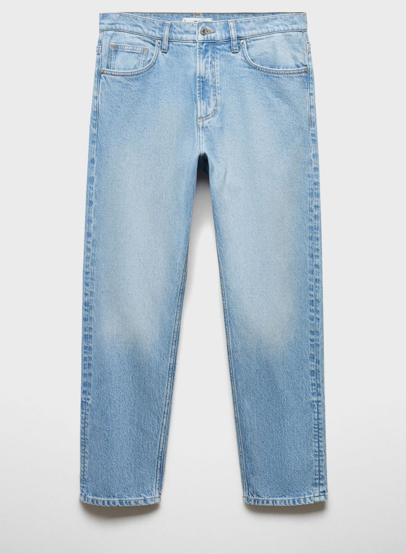 Light Wash Straight Fit Jeans