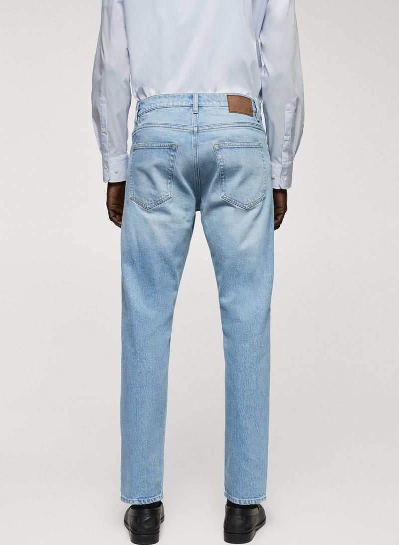 Light Wash Straight Fit Jeans