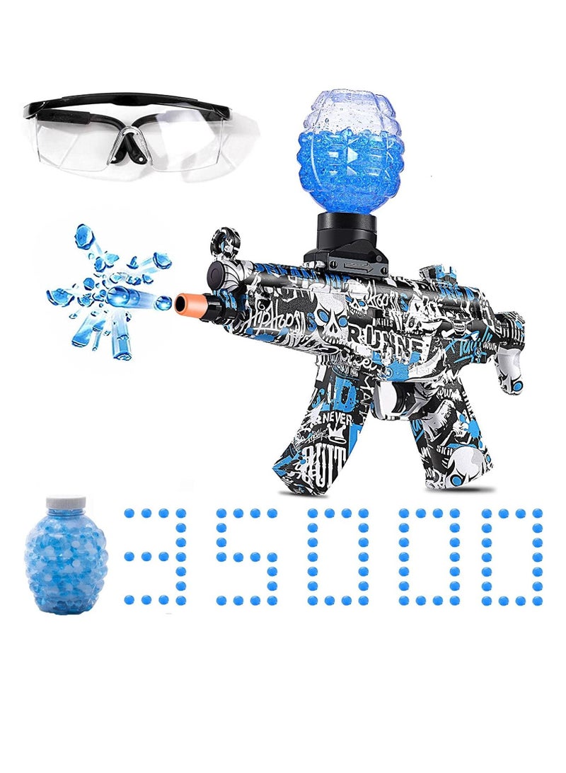 Electric with Gel Ball Blaster-MP5,Splatter Ball Blaster,with 35000+ Drops and Goggles,Outdoor Yard Activities Shooting Game,Ages 12+