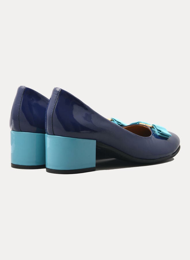 Comfortable Casual Heeled Pumps Blue