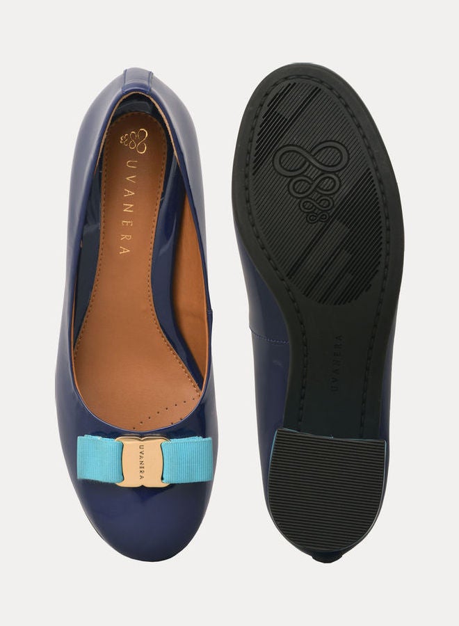 Comfortable Casual Heeled Pumps Blue