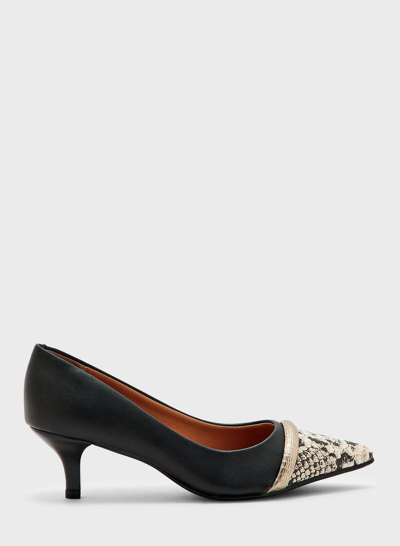 Shiloh Pointed Toe Mid Heel  Pumps