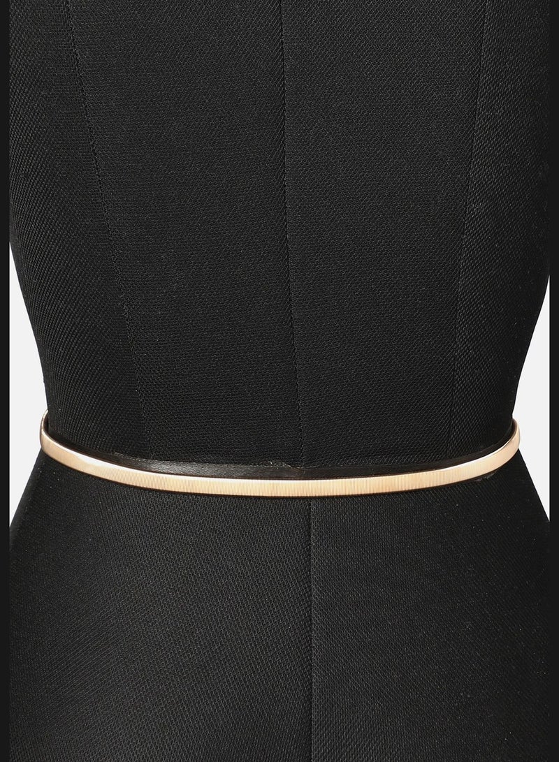 Casual Solid Stretchable Metal Waist Belt For Women