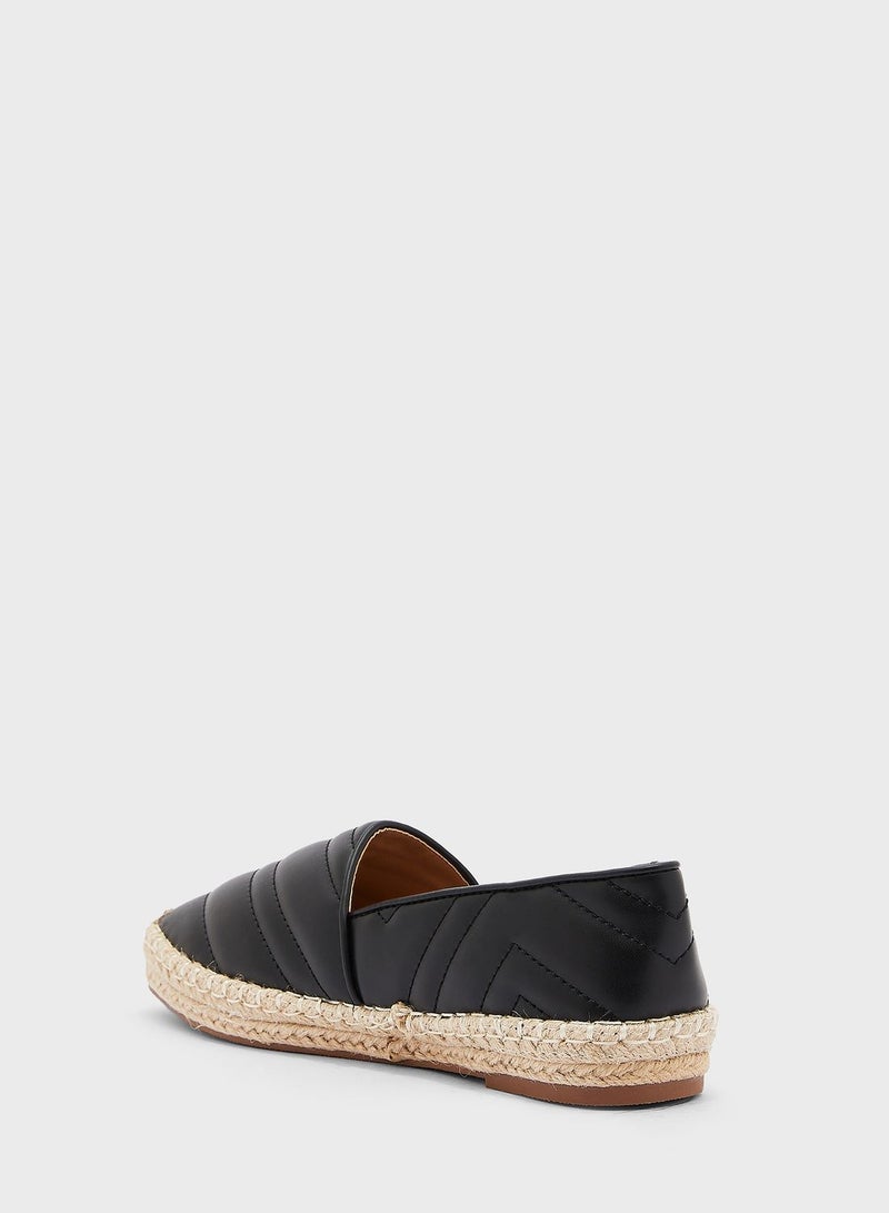 Zig Zag Quilted Flat Espadrille