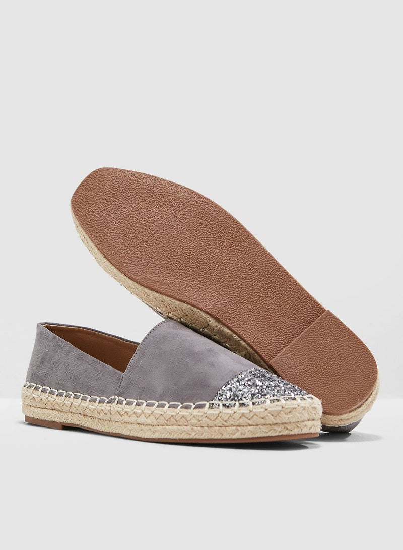 Espadrilles With Glitter Toe