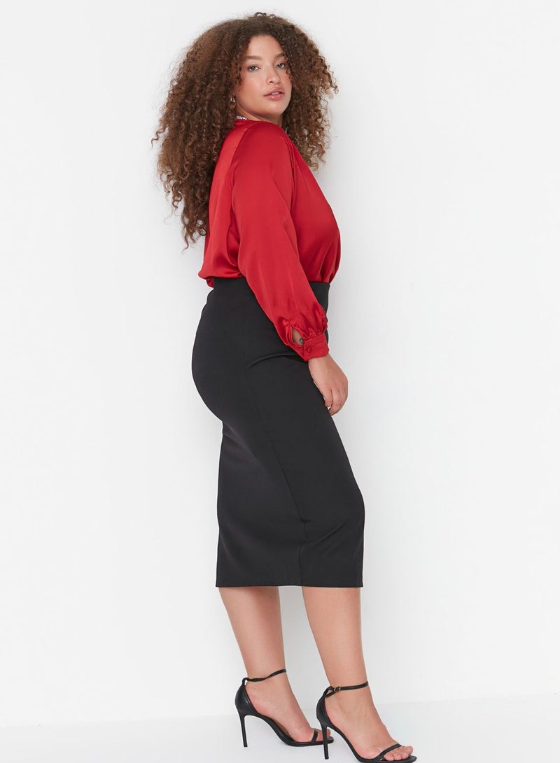 Side Slit High Waist Skirt