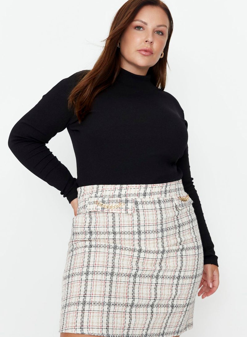 Chain Detail Knitted Mini Skirt