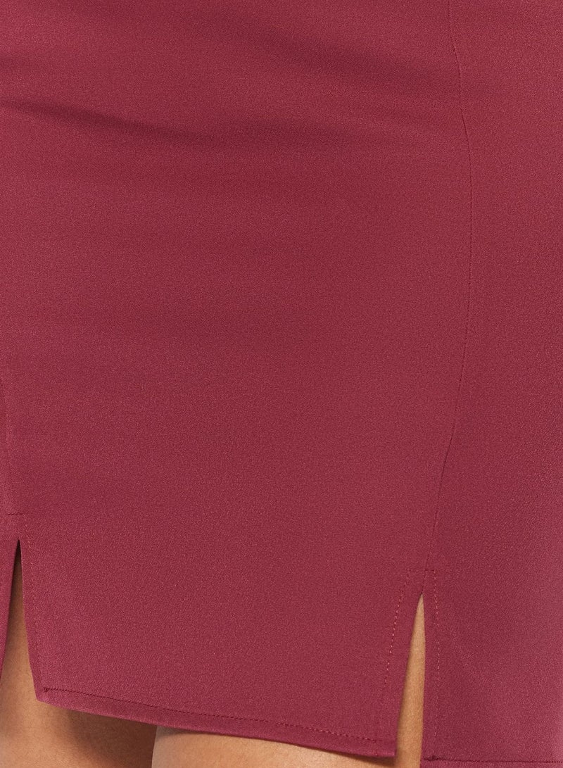 High Waist Slit Detail Skirt