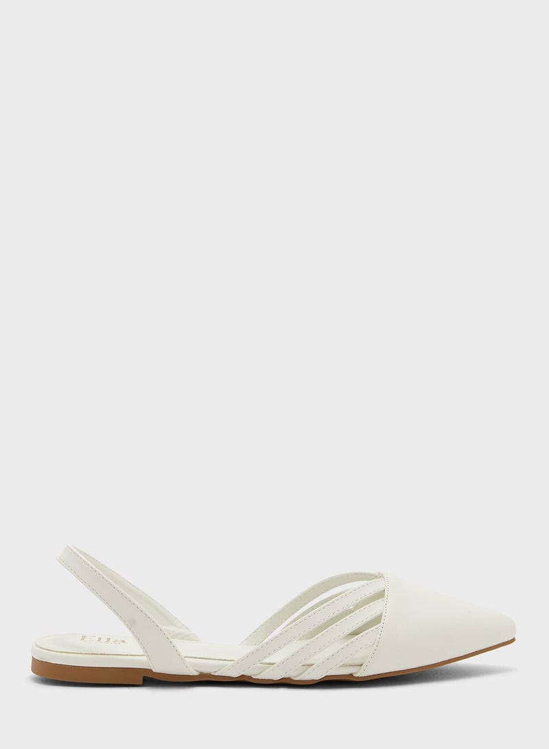 Cutout Pointed Slingback Flat Shoe