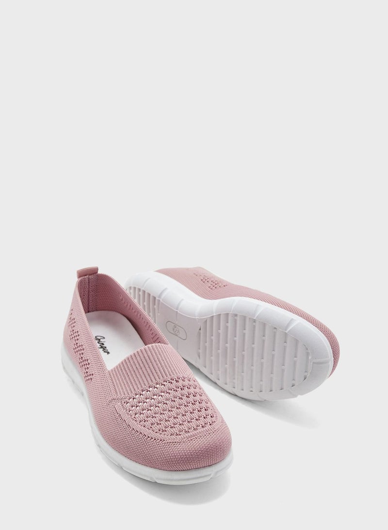 Textured Detail Slip On Comfort Shoe