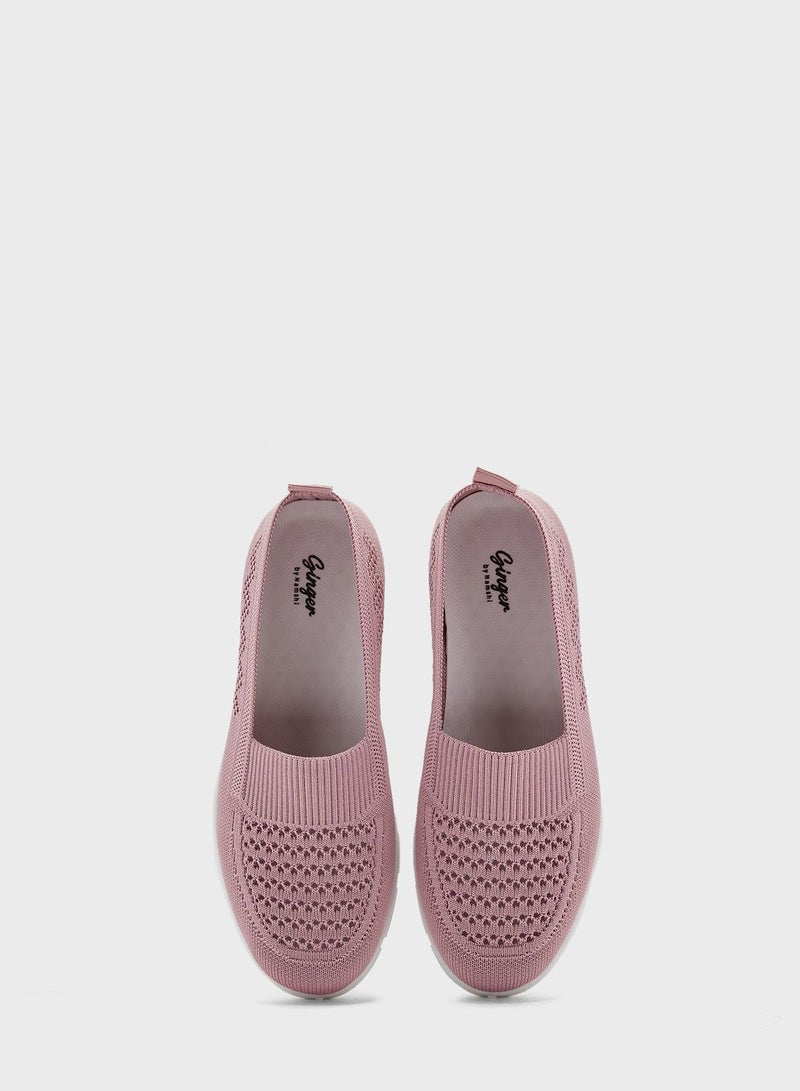 Textured Detail Slip On Comfort Shoe