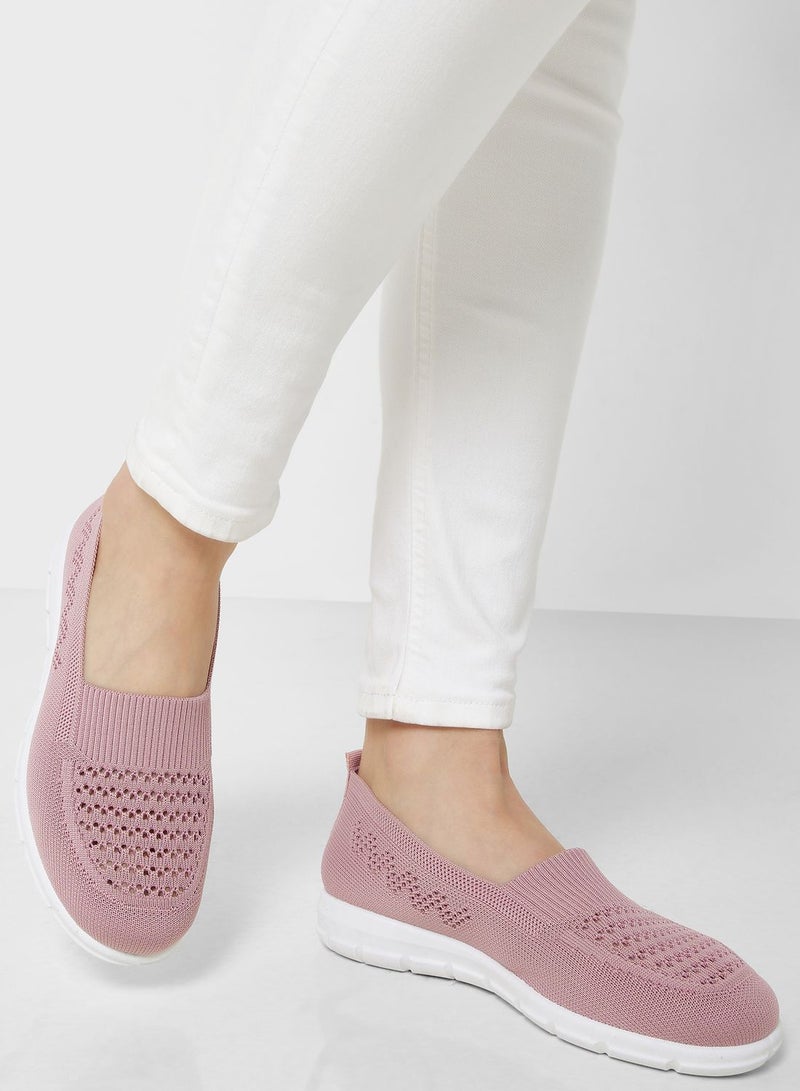 Textured Detail Slip On Comfort Shoe