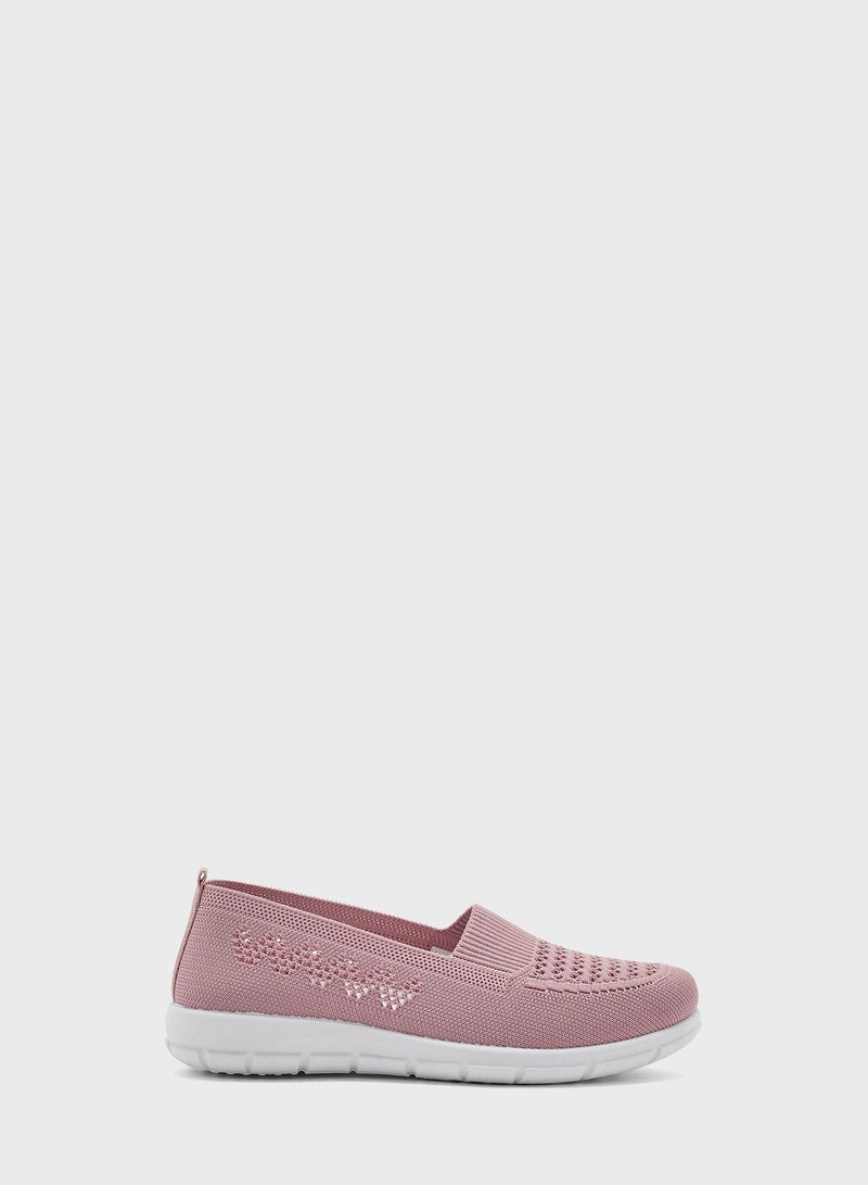 Textured Detail Slip On Comfort Shoe