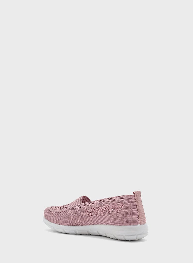 Textured Detail Slip On Comfort Shoe