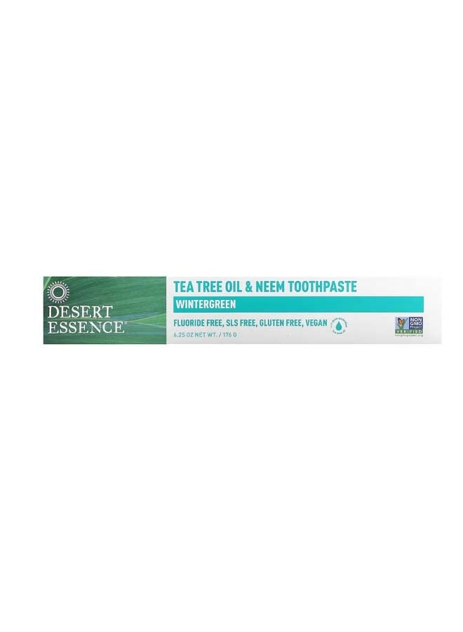 Tea Tree Oil and Neem Toothpaste Wintergreen 6.25 oz 176 g